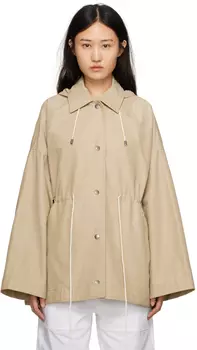 Бежевый плащ с капюшоном TOTEME