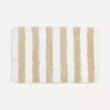 Бежевый полосатый коврик для ванной 22 Basics El Corte Ingls, бежевый