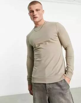 Бежевый приталенный свитшот ASOS