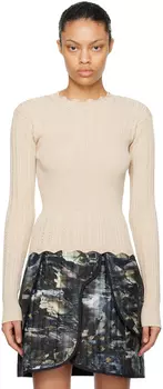 Бежевый прозрачный свитер с блоками Henrik Vibskov