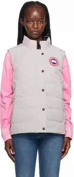 Бежевый пуховик вольным стилем Limestone Canada Goose