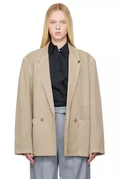 Бежевый рабочий блейзер LEMAIRE