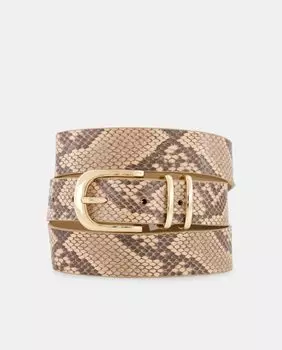 Бежевый ремень с анималистическим принтом Tintoretto, бежевый