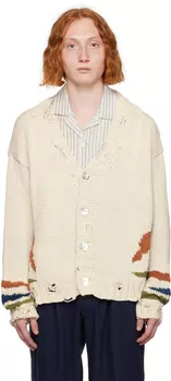 Бежевый рваный кардиган Karu Research