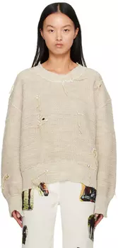 Бежевый рваный свитер Acne Studios