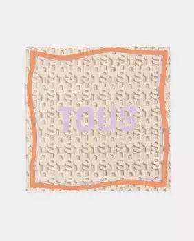 Бежевый шарф с логотипом Tous, бежевый