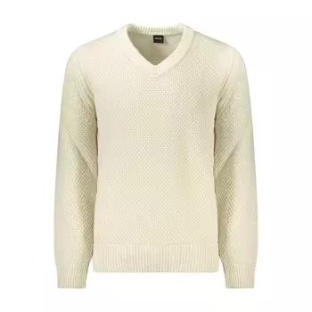 Бежевый шерстяной мужской свитер Hugo Boss