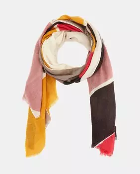 Бежевый шерстяной шарф с абстрактным принтом Abbacino, бежевый