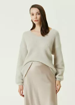 Бежевый шерстяной свитер American Dreams