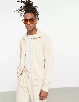 Бежевый спортивный топ с монограммой adidas Originals Trefoil
