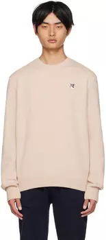 Бежевый свитер с головой лисы Maison Kitsuné