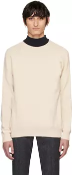 Бежевый свитер с регланами Sunspel