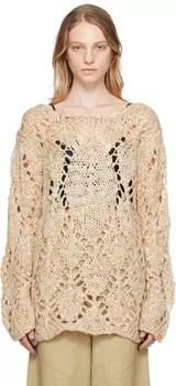 Бежевый свитер с ромбами OPEN YY