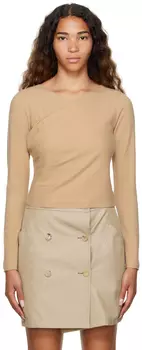 Бежевый свитер с запахом Vince