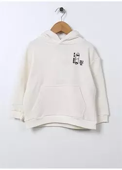 Бежевый свитшот с капюшоном и принтом для мальчиков THANKS BOY Limon, экрю