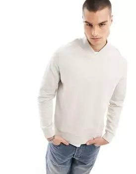 Бежевый свитшот с круглым вырезом ASOS