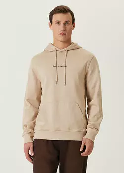 Бежевый свитшот с логотипом rudo и капюшоном Daily Paper