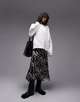 Бежевый свитшот Topshop со швами премиум-класса