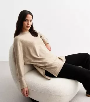 Бежевый свободный топ Soft Touch с рукавами «летучая мышь» New Look, светло-коричневый