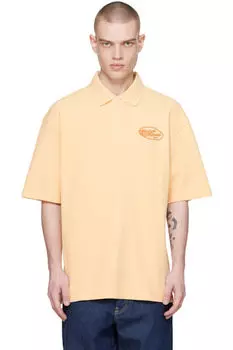 Бежевый текстурированный поло Maison Kitsun