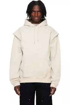 Бежевый толстовка с капюшоном и логотипом HELIOT EMIL