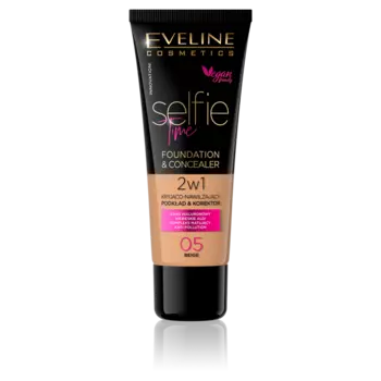 Бежевый тональный крем для лица 05 Eveline Cosmetics Selfie Time, 30 мл