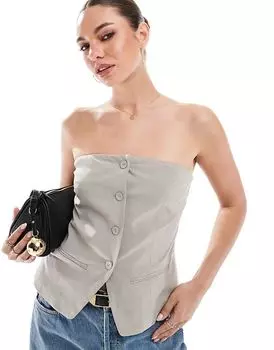 Бежевый топ без бретелек Luis Cotton:On