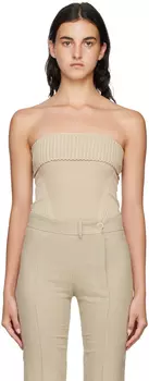 Бежевый топ без рукавов Le Papier 'La Maille Lucca' Jacquemus