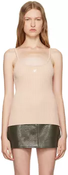 Бежевый топ в рубчик Courreges
