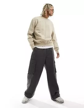 Бежевый тяжелый свитшот ASOS DESIGN