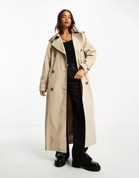 Бежевый тренч макси премиум-класса Miss Selfridge