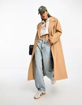 Бежевый тренч оверсайз с напуском River Island