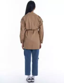 Бежевый тренч с эполетом и поясом KYR