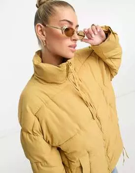 Бежевый удлиненный пуховик DTT Sarah Don't Think Twice