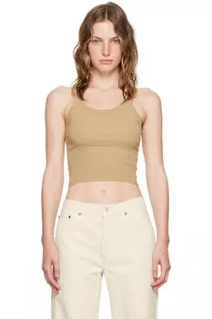 Бежевый укороченный топ-топ Hanes Edition в рубчик Re/Done