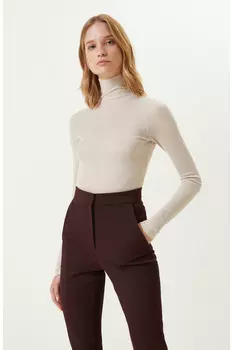 Бежевый вязаный свитер с высоким воротником Network, бежевый