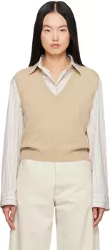 Бежевый вязаный жилет Maison Margiela