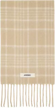 Бежевый жаккардовый шарф Le Chouchou LEcharpe Carro Jacquemus