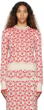 Бежевый жаккардовый свитер Paco Rabanne