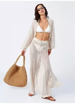 Бежевый женский кафтан Fabrika