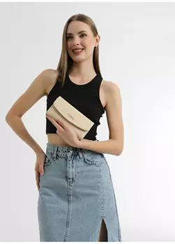 Бежевый женский кошелек Fossil