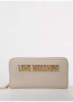 Бежевый женский кошелек размером 25х19х10 смjc5611pp1ikd0110 Love Moschino, бежевый