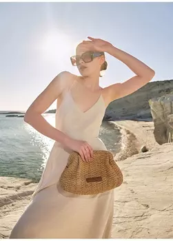 Бежевый женский портфель с зажимами Nautica