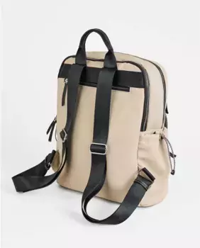 Бежевый женский рюкзак из прорезиненного нейлона PACOMARTINEZ, бежевый