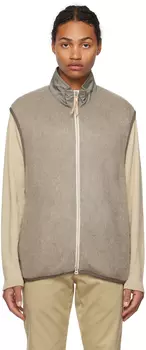 Бежевый жилет на молнии Nanamica