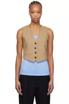 Бежевый жилет на пуговицах MSGM