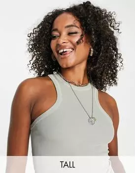 Бежевый жилет премиум-класса Topshop Tall с контрастными швами