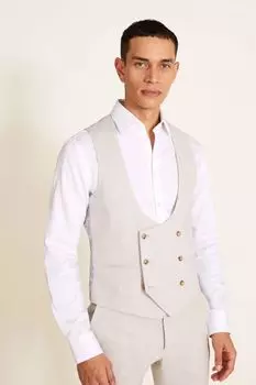 Бежевый жилет приталенного кроя MOSS, коричневый