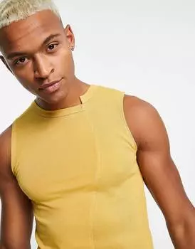 Бежевый жилет с вафельными вставками ASOS DESIGN