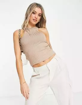 Бежевый жилет в рубчик ASOS DESIGN